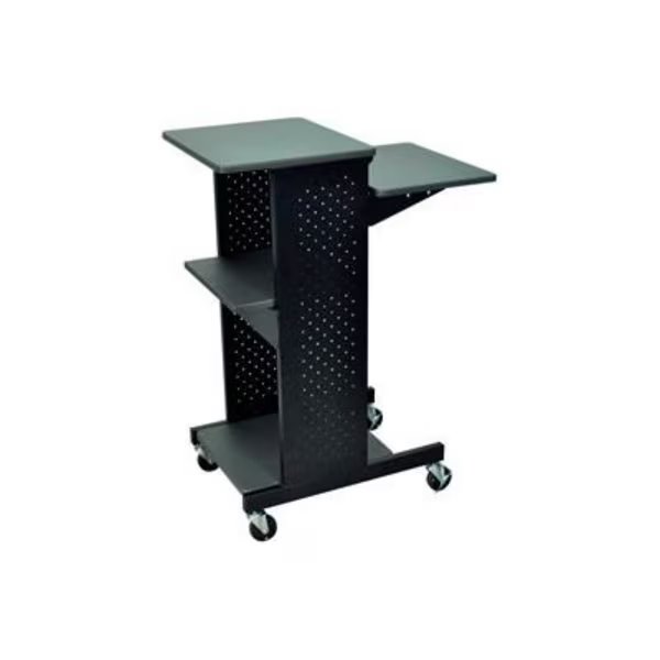 Luxor 4-Shelf Mobile Presentation Workstation, 18inW x 30inD x 40-1/4inH, Dark Gray, Luxor, Mfr#: PS4000